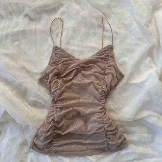 Beige cinched cami