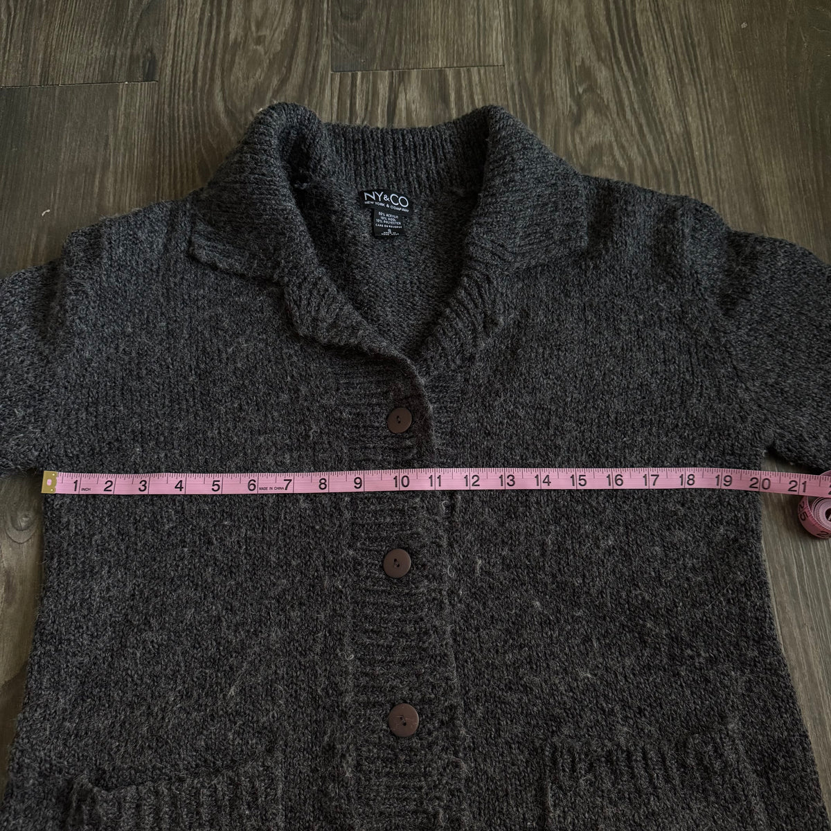Grey oversized button sweater