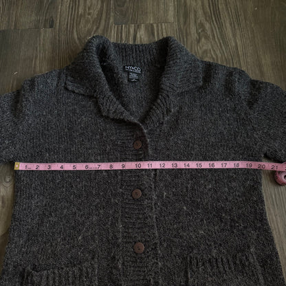 Grey oversized button sweater