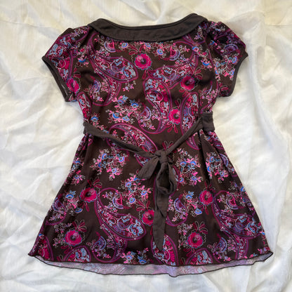 Flower babydoll boho top