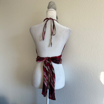 Club striped pink halter top