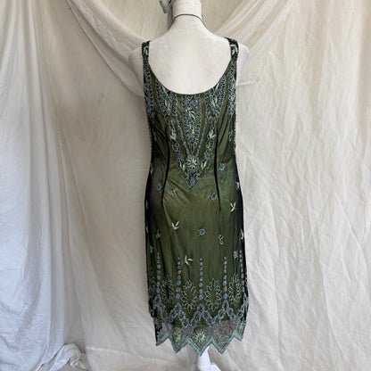 2000s Marina beaded green dress