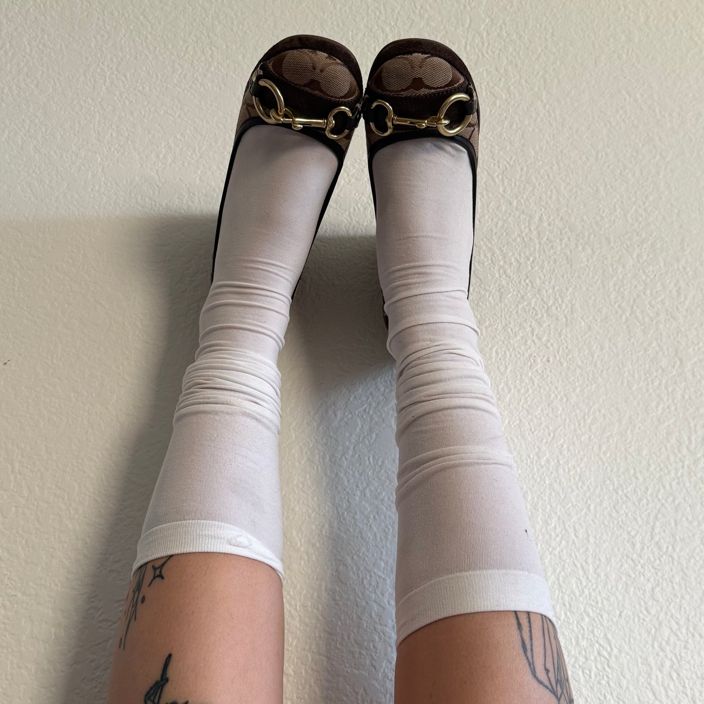 Coach brown wedge heels