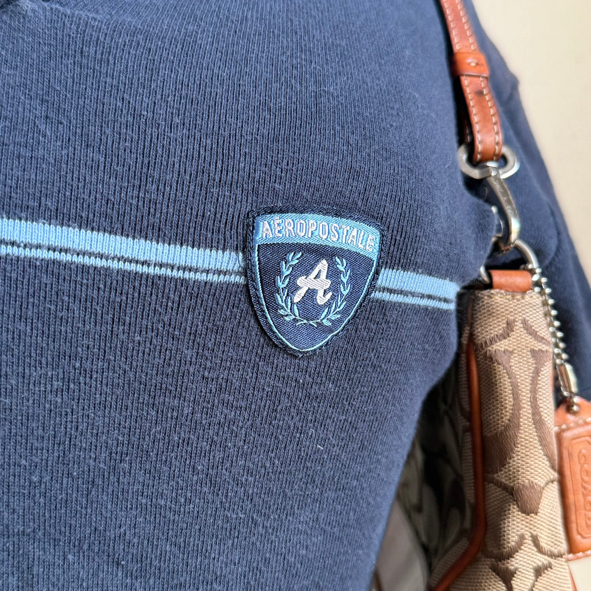 Aeropostale navy striped top