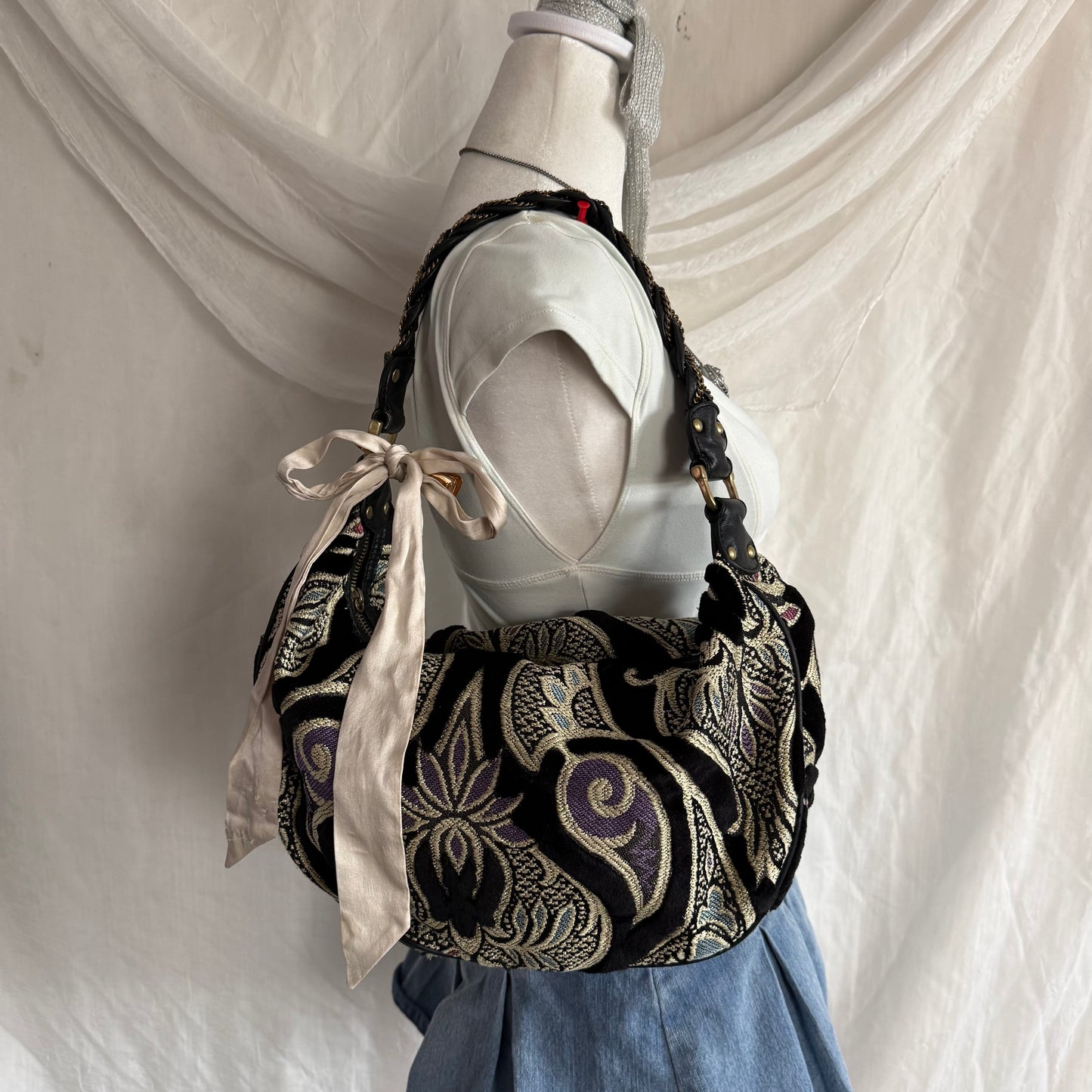 Paisley whimsy hobo shoulder bag