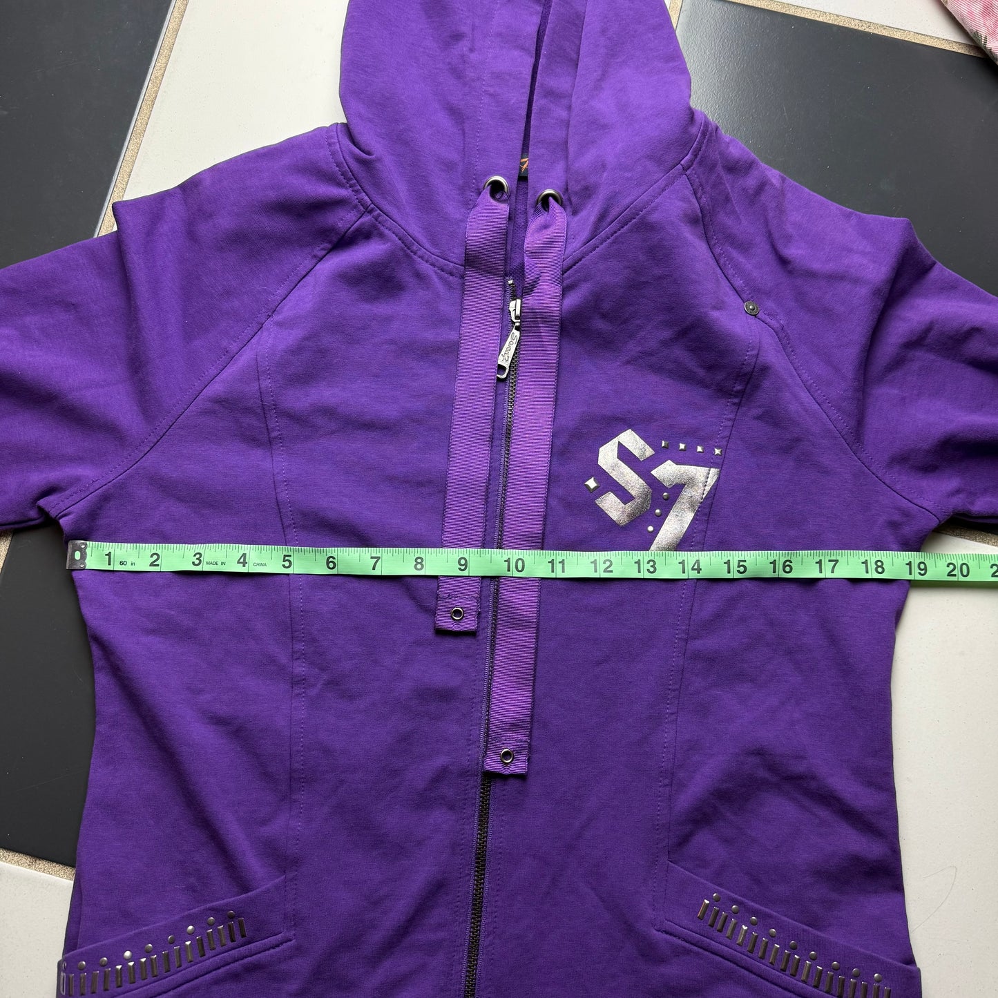 Studded y2k zip up hoodie