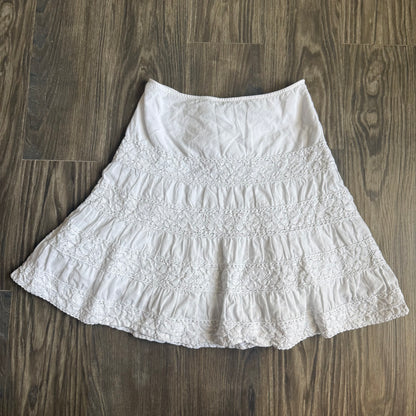 Soft white cottage midi skirt
