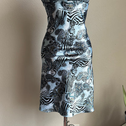 Daisy blue zebra lingerie slip