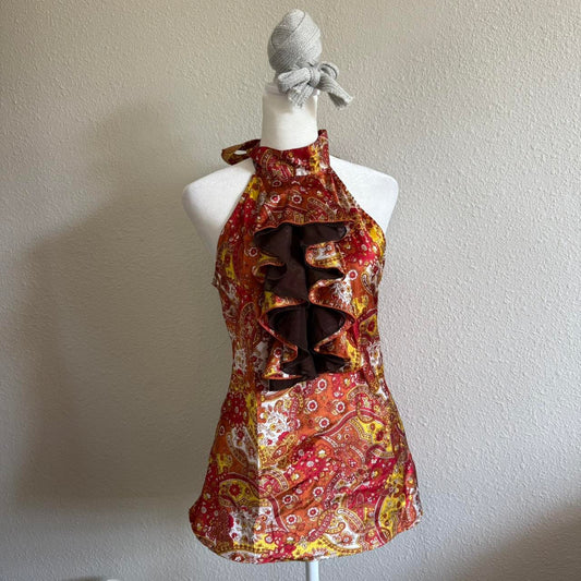 Takara paisley boho halted top