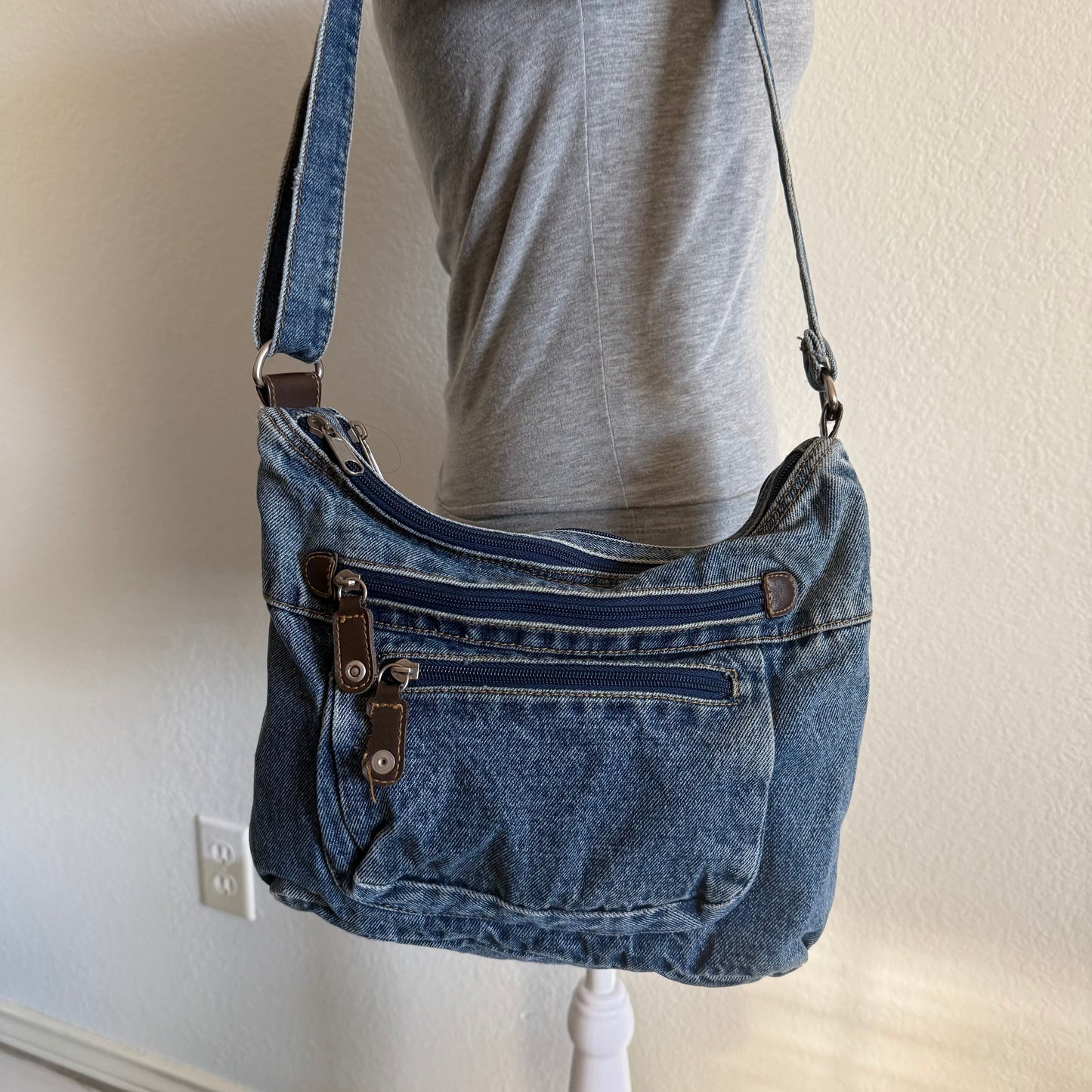 Denim crossbody bag