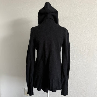 Black cable stitch fitted sweater