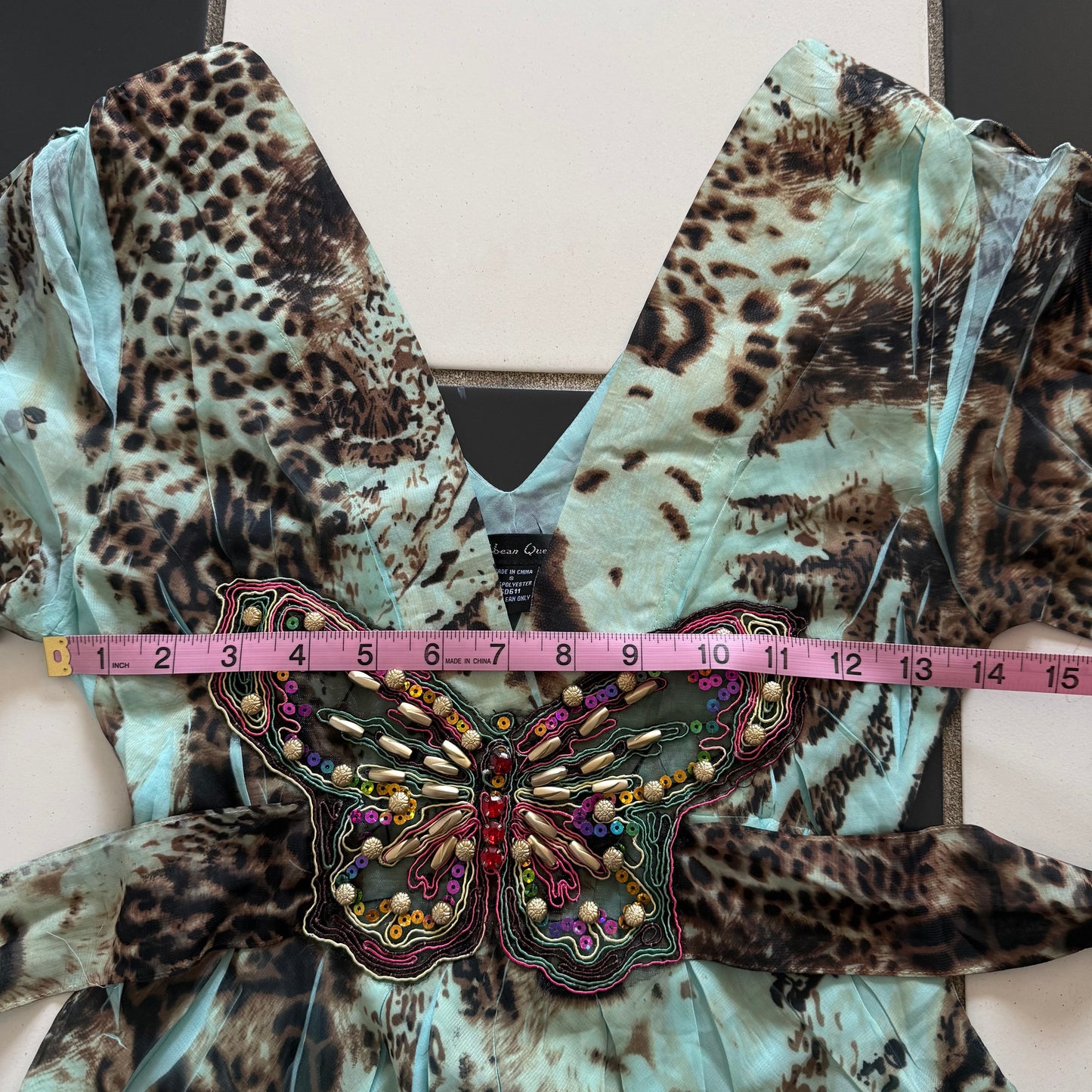 Caribbean Queen leopard butterfly dress
