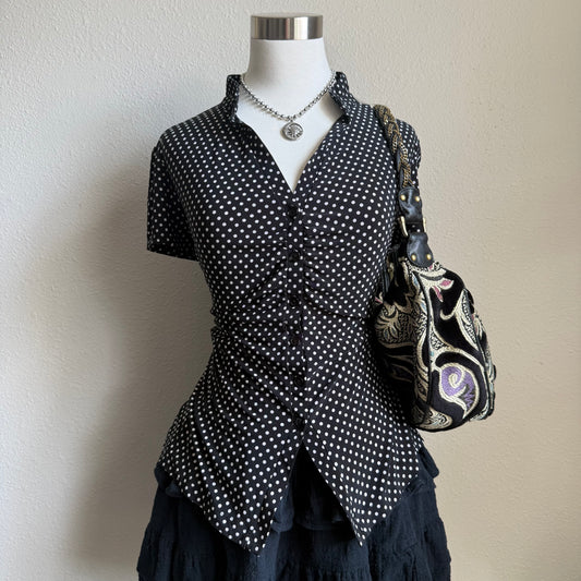 Rose’s dotted button up