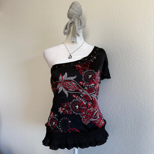 Paisley off shoulder sleeve top