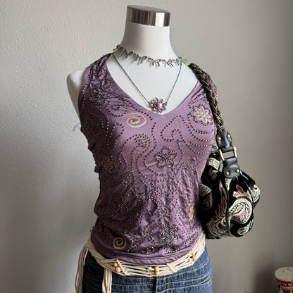 Crochet beaded belt