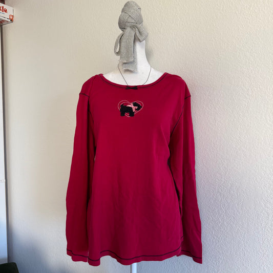 Red poodle longsleeve top