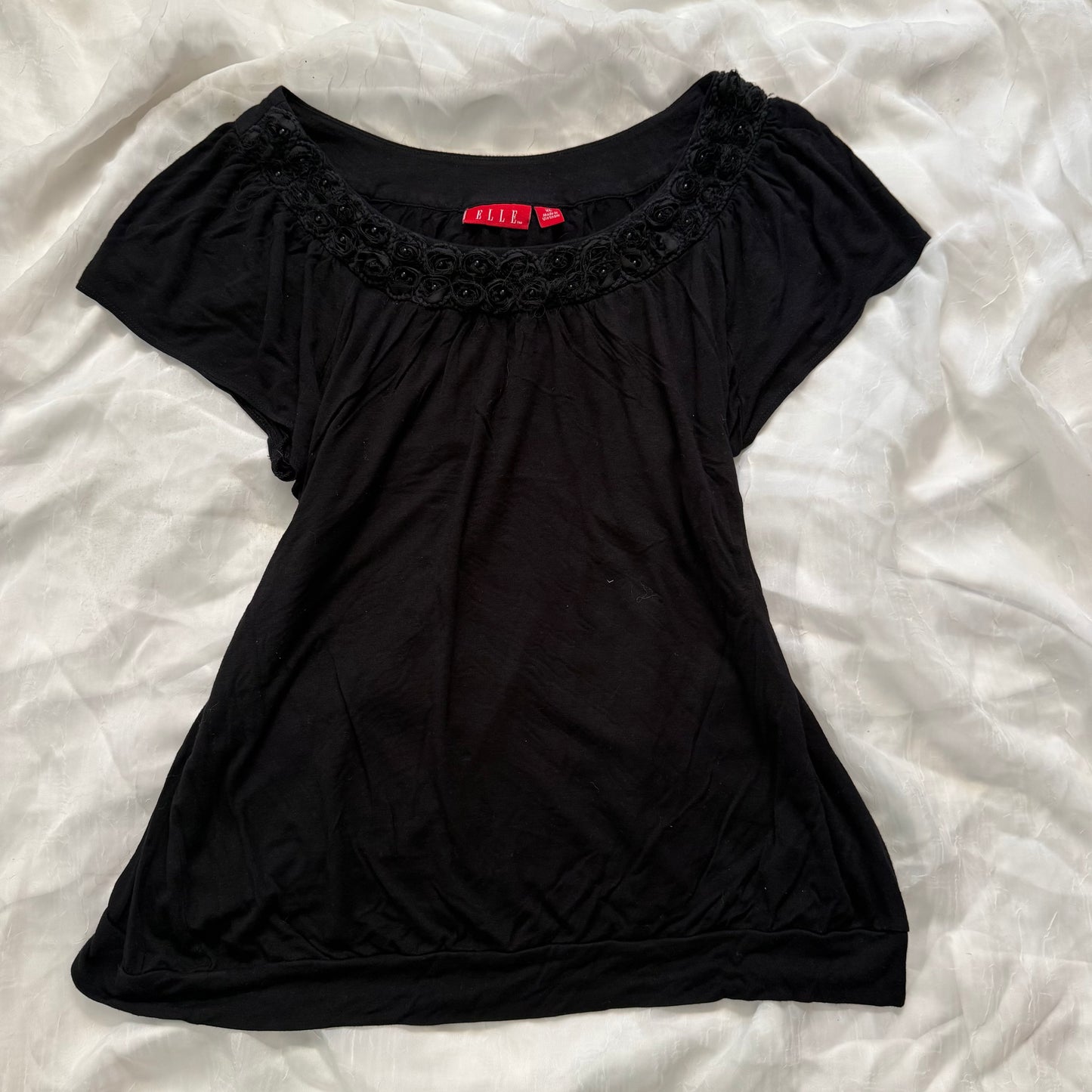 rose black basics top