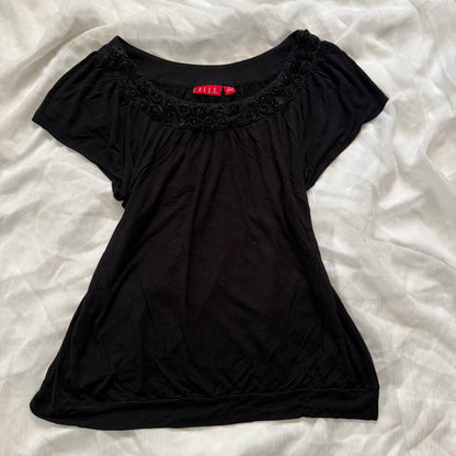 rose black basics top
