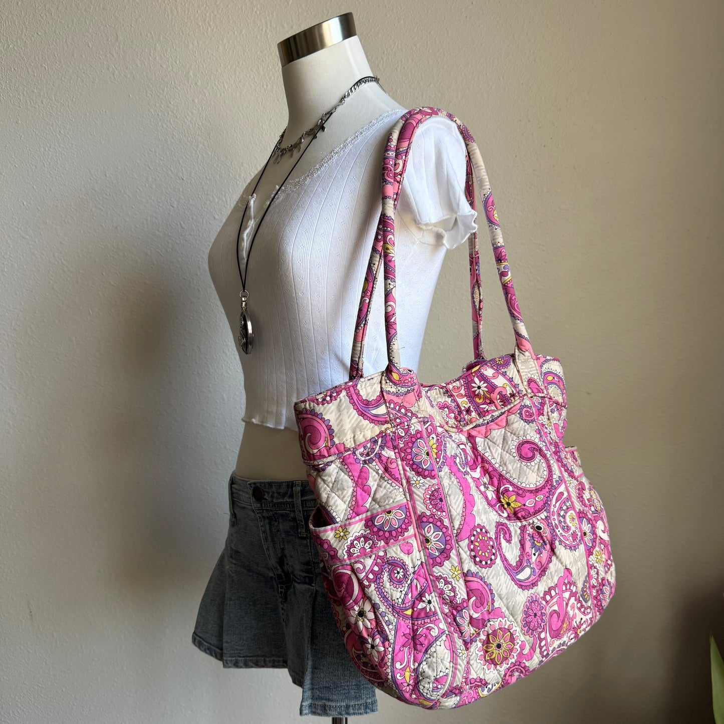 Vera Bradley pink paisley shoulder bag