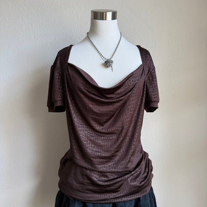 Brown snake print top