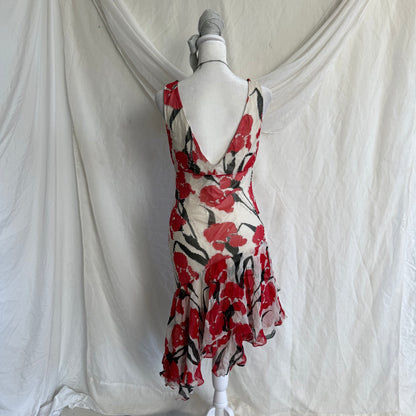 Allure flower beaded mini ruffle dress