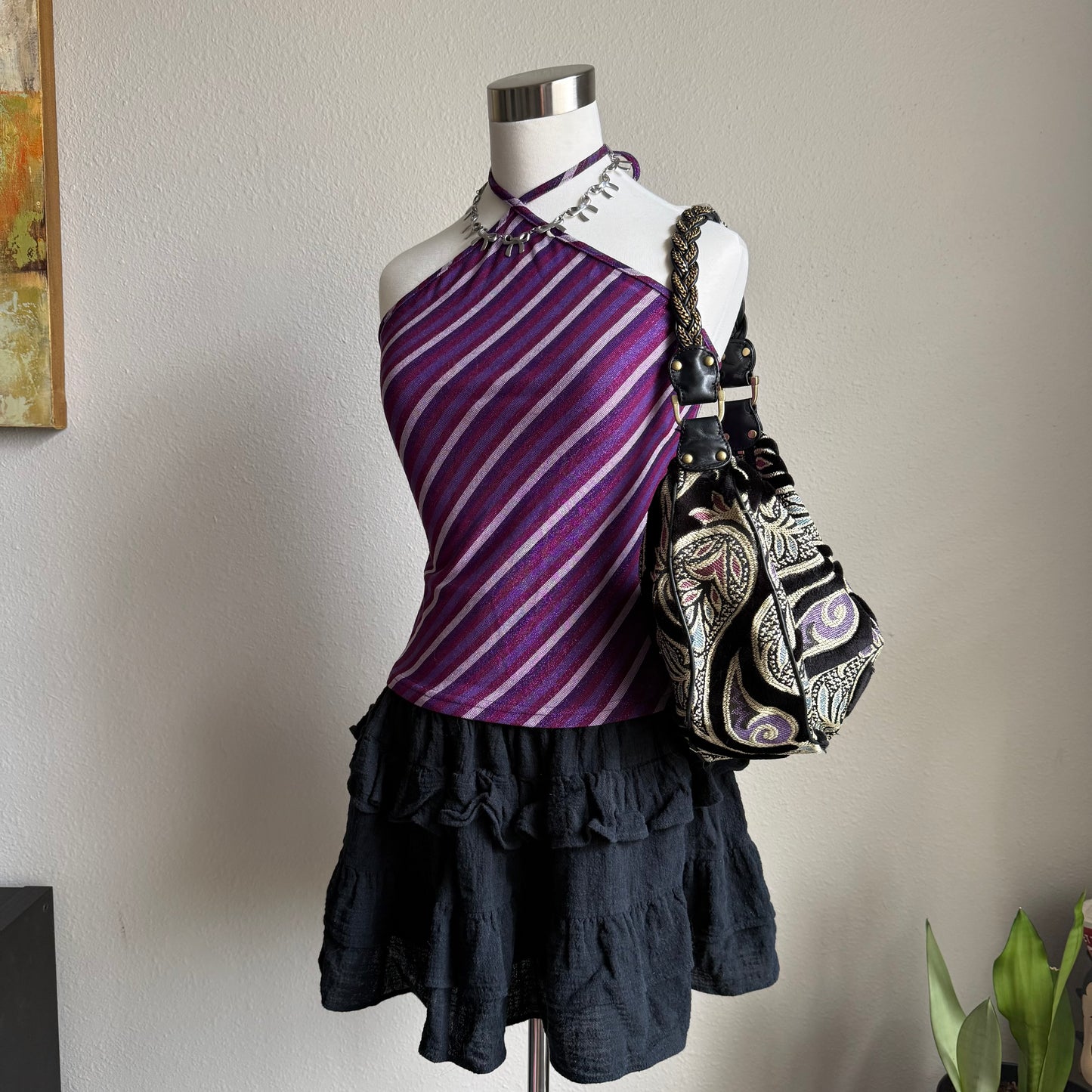 2000s Express striped halter top