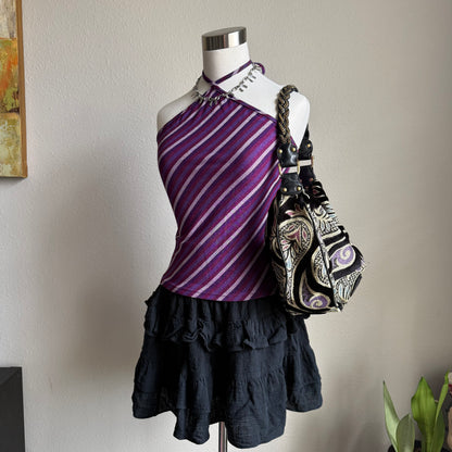 2000s Express striped halter top