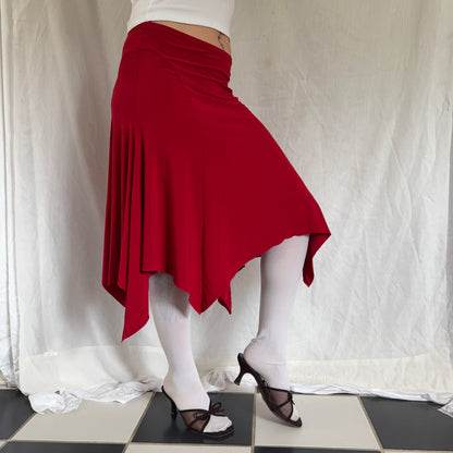 Red fairy flowy skirt