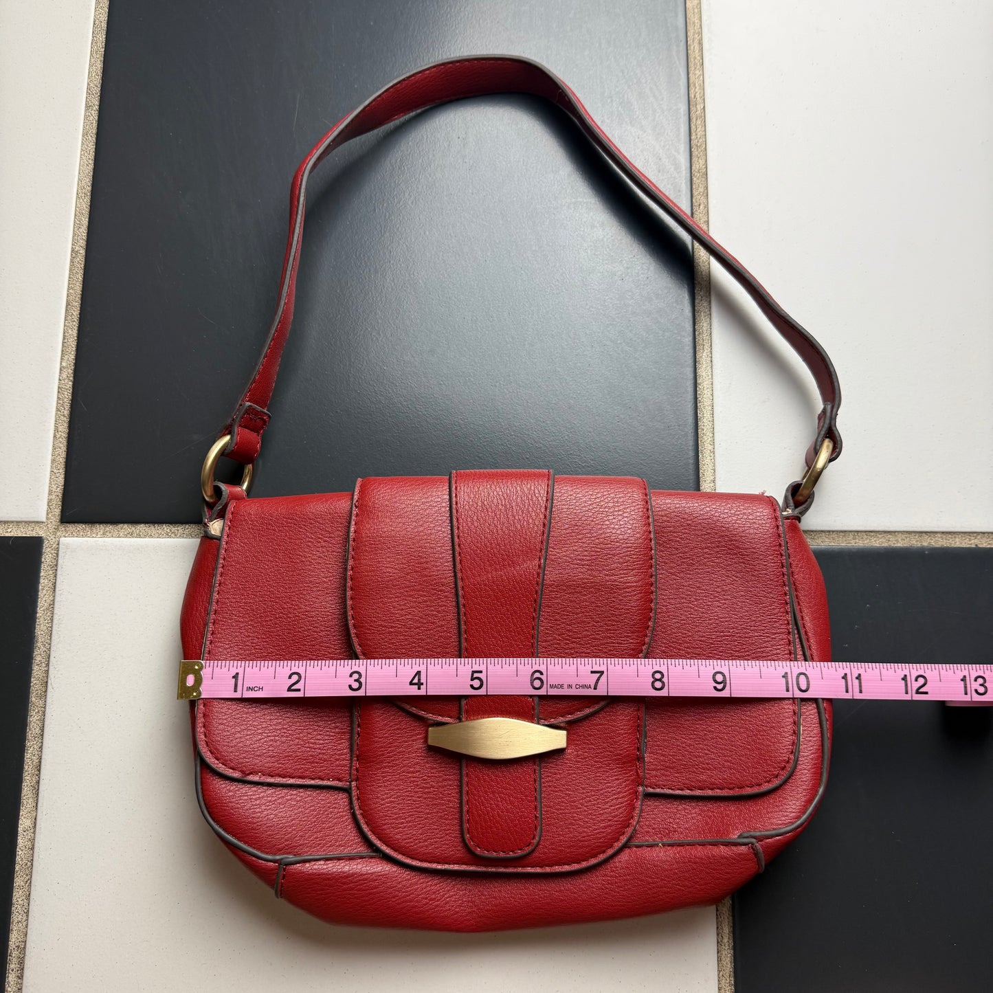 Red shoulder bag