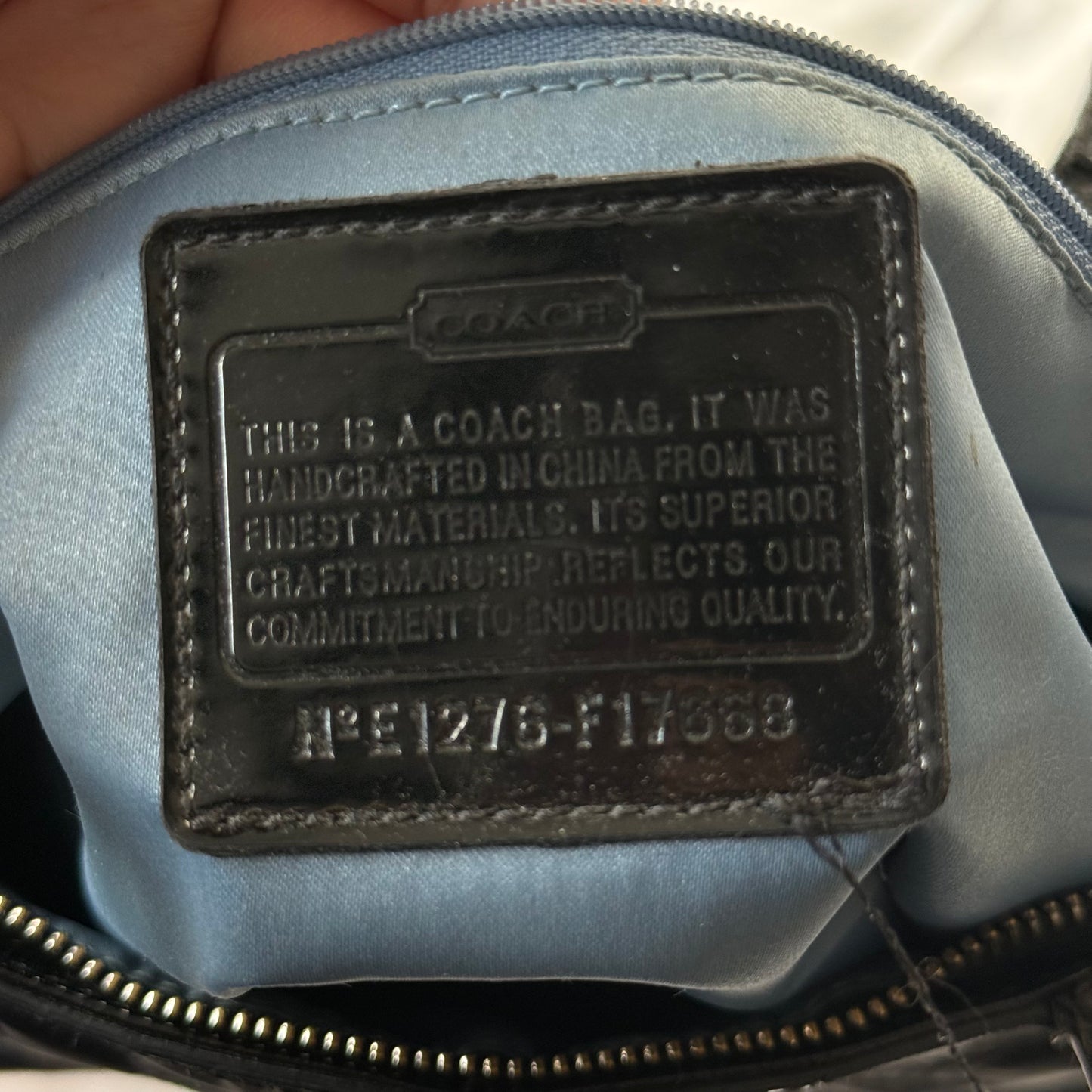 Coach quilted nylon shoulder bag