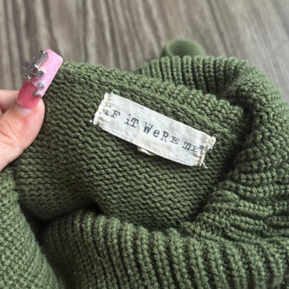 Y2K green cardigan top