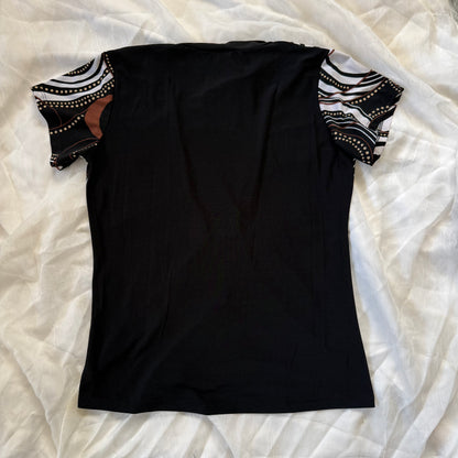 Retro patterned y2k top