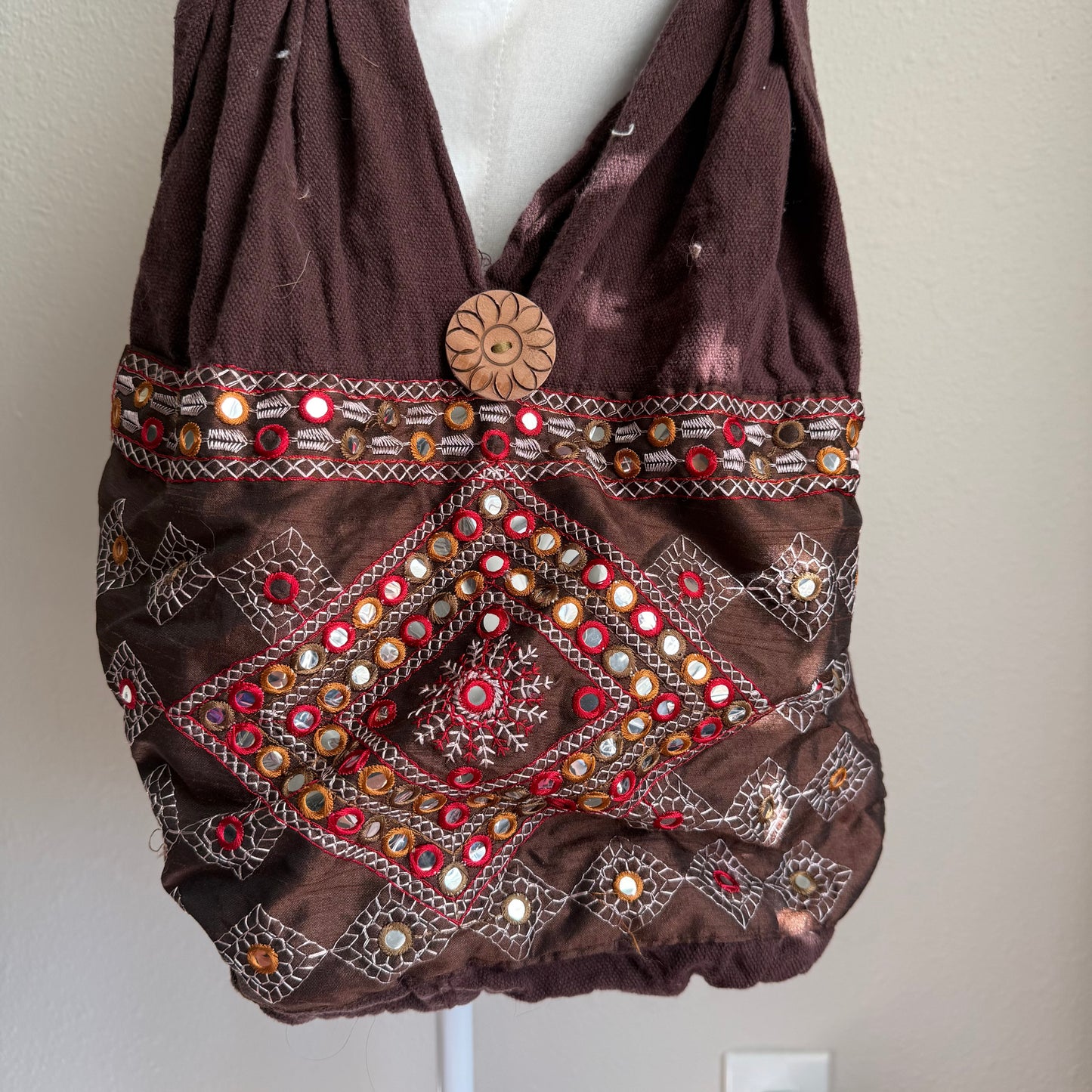 Boho beaded hobo bag