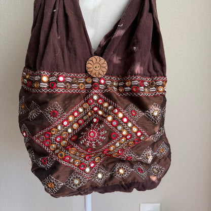 Boho beaded hobo bag