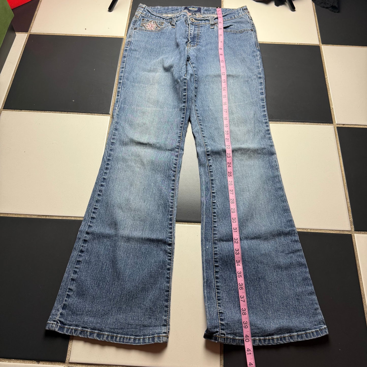 Angels flower embroidered pants