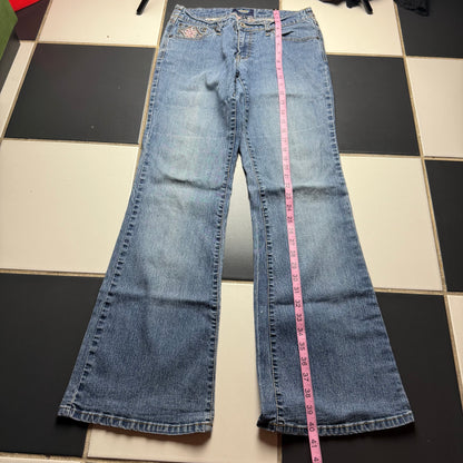 Angels flower embroidered pants