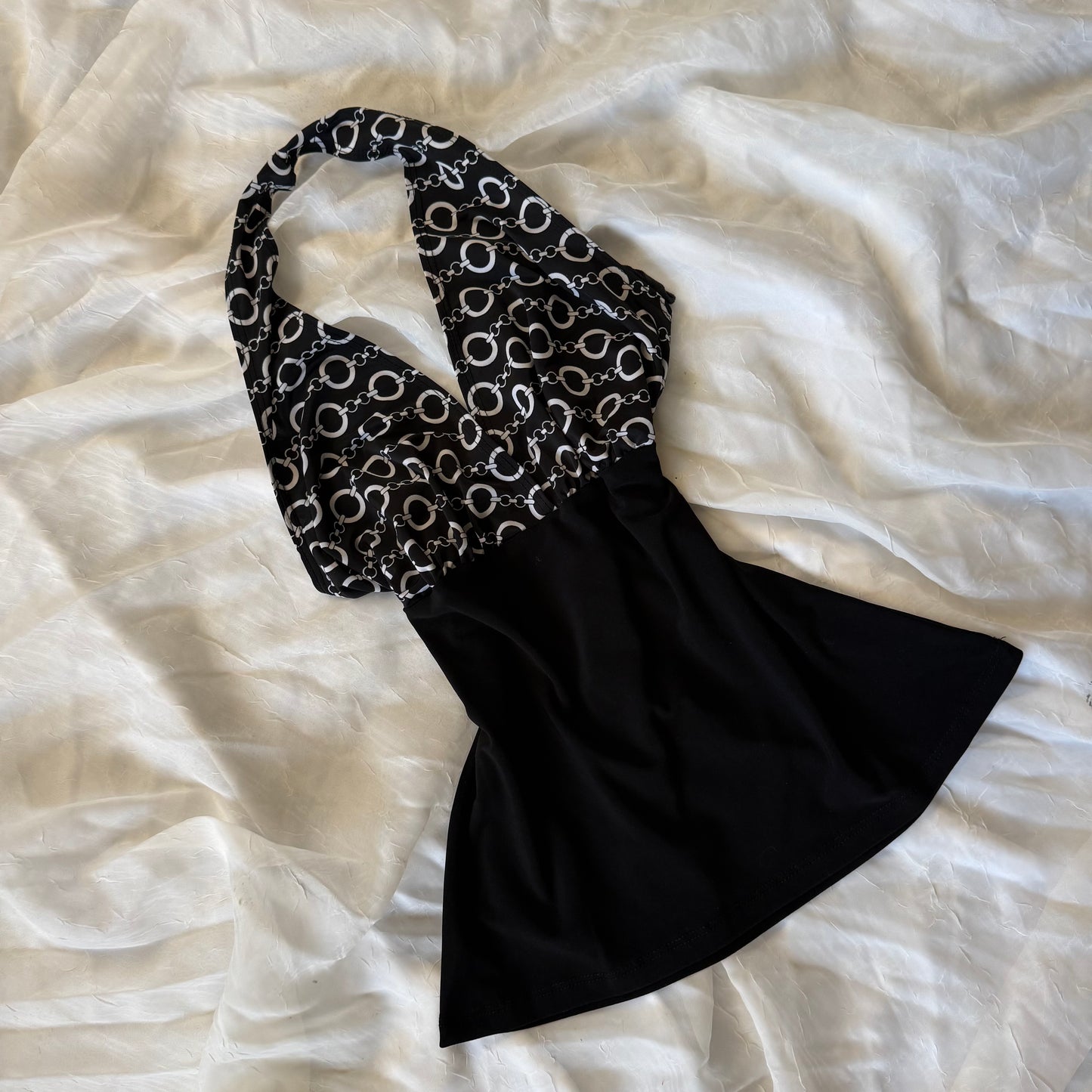 Black chain halter top