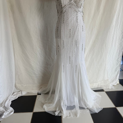 White beaded bridal dress