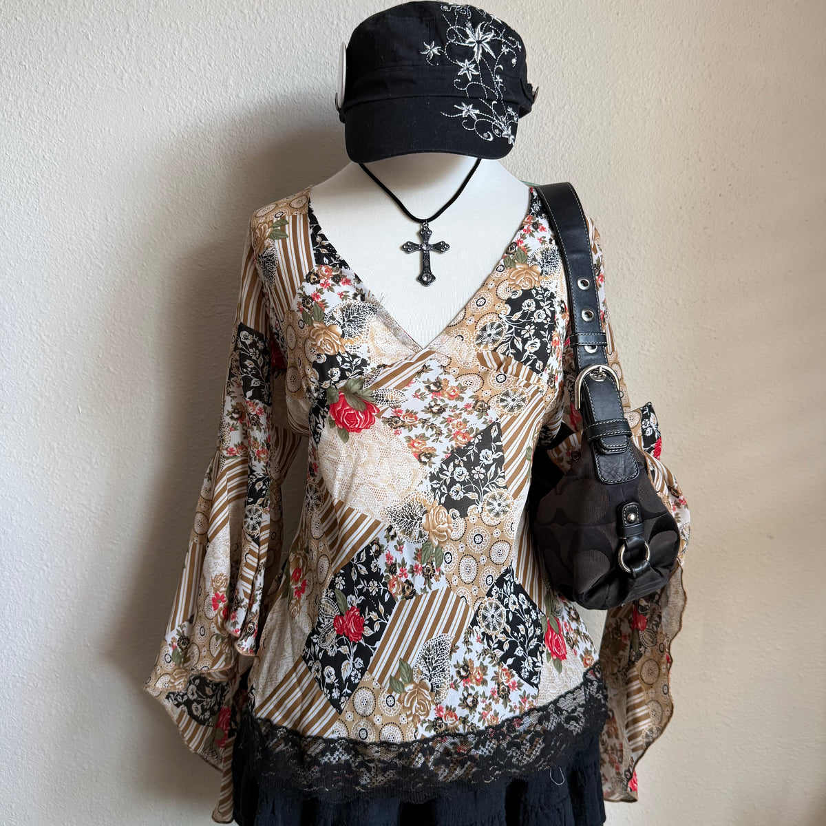 Misty’s boho flared sleeve top