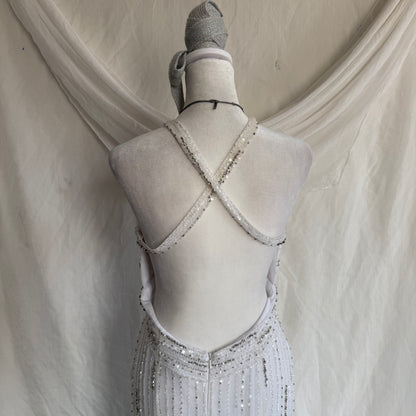 White beaded bridal dress