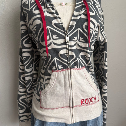 Y2K Roxy heart zip up hoodie