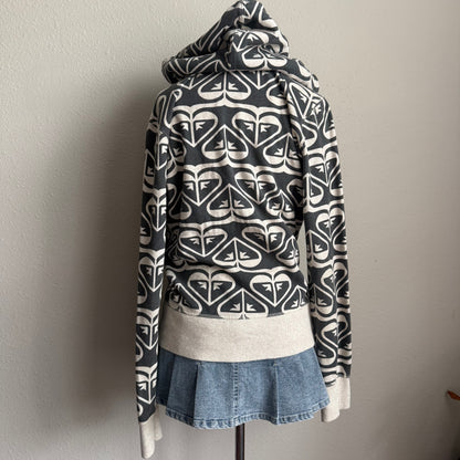 Y2K Roxy heart zip up hoodie