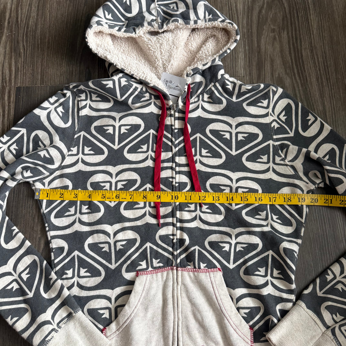 Y2K Roxy heart zip up hoodie