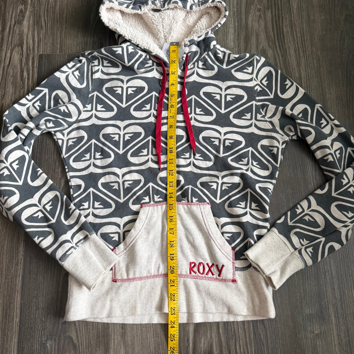 Y2K Roxy heart zip up hoodie
