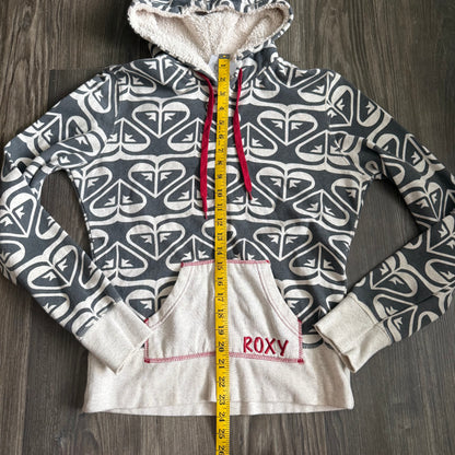 Y2K Roxy heart zip up hoodie
