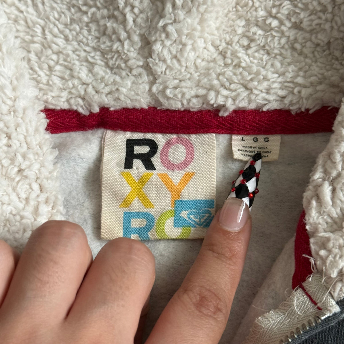 Y2K Roxy heart zip up hoodie